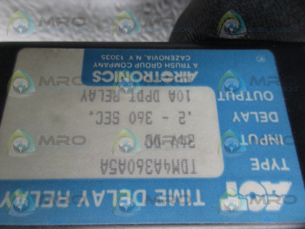 AIROTRONICS TDM4A360A5A TIME DELAY RELAY 24VDC .2-360 SEC. UNMP