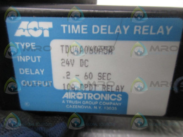 AIROTRONICS TDU4A060A5A TIME DELAY RELAY 24VDC .2-60 SEC. NSMP