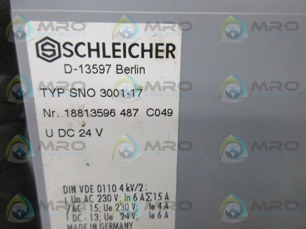 SCHLEICHER SNO-3001-17 SAFETY RELAY NSNP