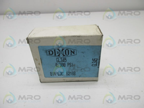 DIXON GL345 PRESSURE GAUGE 0-300 PSI * NEW IN BOX *