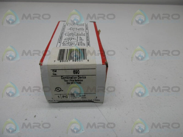 PASS & SEYMOUR 690 COMBINATION DEVICE TWO 1P SWITCHES NSMP
