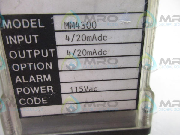 WILKERSON MM4300 RELAY MODULE 4/20MADC 4/20MADC 115VAC  UNMP