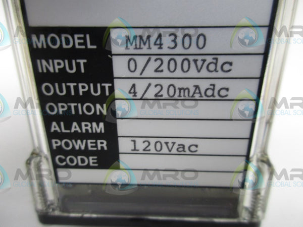 WILKERSON MM4300 RELAY MODULE 0/200VDC 4/20MADC 120VAC  NSMP