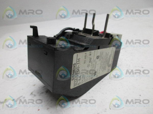 SIEMENS 3UA5000-1H OVERLOAD RELAY 5-8A  UNMP