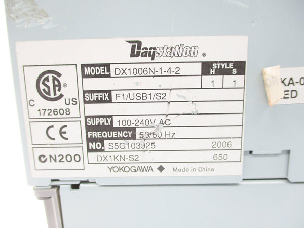YOKOGAWA DX1006N-1-4-2F1/USB1/S2 NSNP