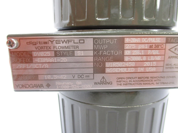 YOKOGAWA DY025-EBMAA1-2D/FF1/A 275PSI NSMP