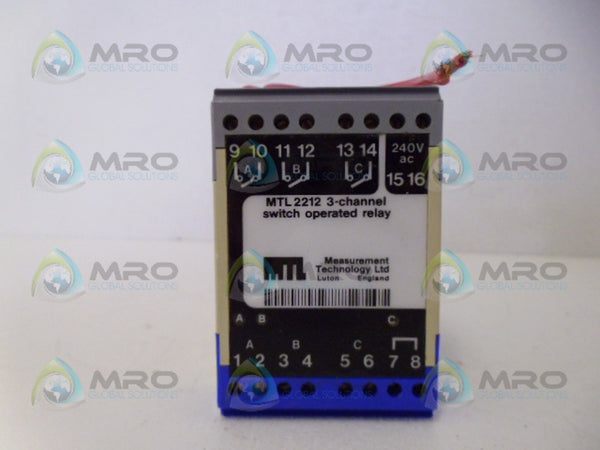 MEASUREMENT TECHNOLOGIES MTL2212 RELAY 240VAC UNMP