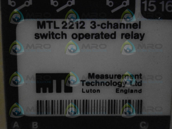 MEASUREMENT TECHNOLOGIES MTL2212 RELAY 240VAC UNMP
