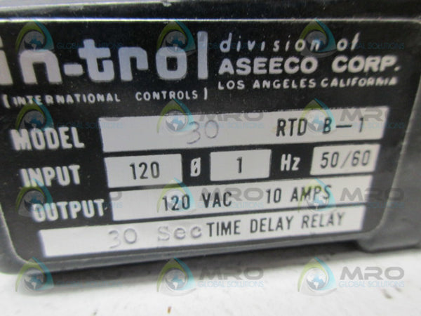 INTERNATIONAL CONTROLS 30RTDB-1 TIME DELAY RELAY  NSNP