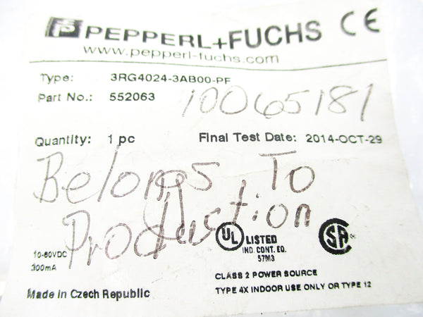 PEPPERL+FUCHS 3RG4024-3AB00-PF NSMP