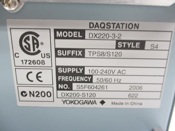 YOKOGAWA DX220-3-2TPS8/S120 100-240VAC NSMP