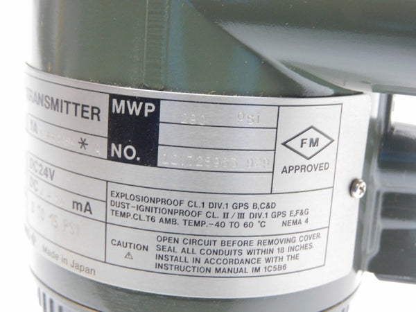 YOKOGAWA YA63F-DAS4*A/FMF3 24VDC 0-15PSI NSNP