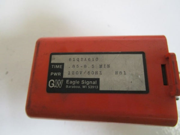 EAGLE SIGNAL 120V .85-8.5 MIN TIME DELAY RELAY 81Q2A610 UNMP