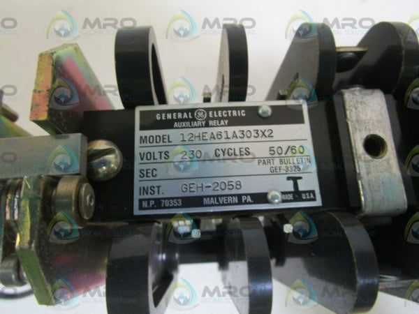 GENERAL ELECTRIC AUXILIARY RELAY 12HEA61A303X2 (MISSING COVER)   NSNP