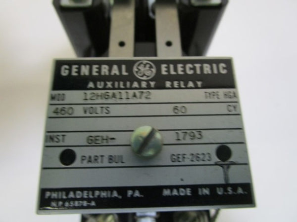 GENERAL ELECTRIC AUXILIARY RELAY 12H6411A72  UNMP