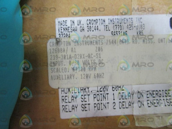 CROMPTON METER RELAY 239-301A-D2RX-AC-S1 NSMP