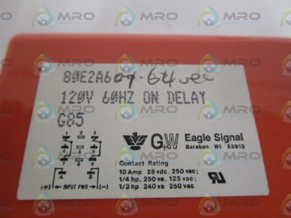 EAGLE SIGNAL 120V ON DELAY RELAY 80E2A6 NSNP