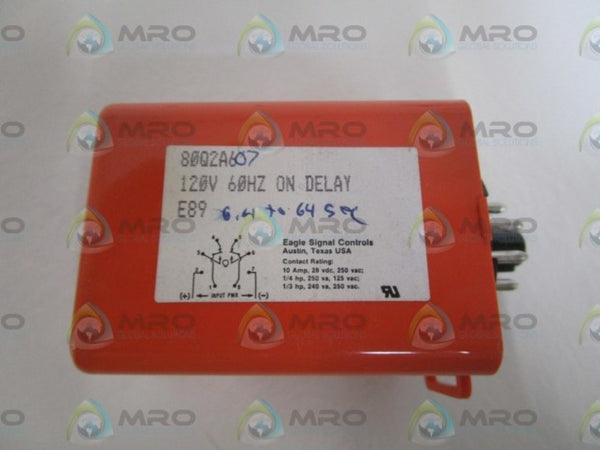 EAGLE SIGNAL 6.4-64 SEC. 120V ON DELAY RELAY 80Q2A607 NSMP