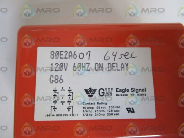 EAGLE SIGNAL 120V 64 SEC. ON DELAY RELAY 80E2A607 NSMP