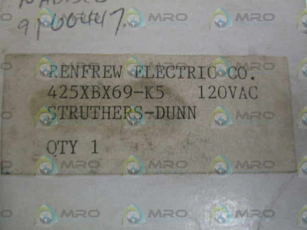 STRUTHERS-DUNN 425XBX69-K5 RELAY 120VAC  NSMP
