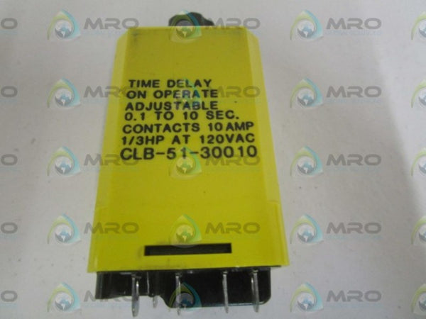 POTTER & BRUMFIELD CLB-51-30010 TIME DELAY RELAY 0.1-10SEC.120VAC  NSNP