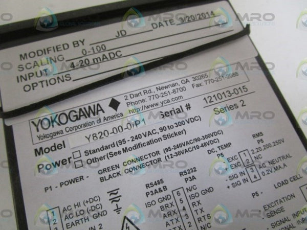 YOKOGAWA Y820-00-0/P1 DIGITAL METER 0-100 NSMP
