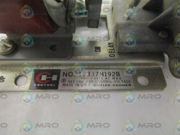 CUTLER-HAMMER 10337H192B PNEUMATIC TIMING RELAY 120V UNMP