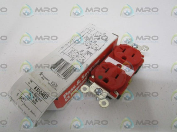 PASS & SEYMOUR 8300-RED DUPLEX RECEPTACLE NSMP