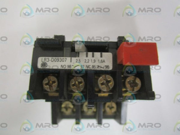 TELEMECANIQUE LR3-D09307 OVERLOAD RELAY 2,5-1,6A  UNMP