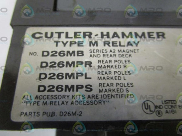 CUTLER HAMMER D26MPR RELAY 440/480V UNMP