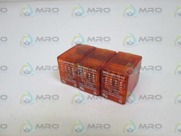 LOT OF 3 MIDLAND ROSS RELAY  24VAC 156-14Q1A3  UNMP