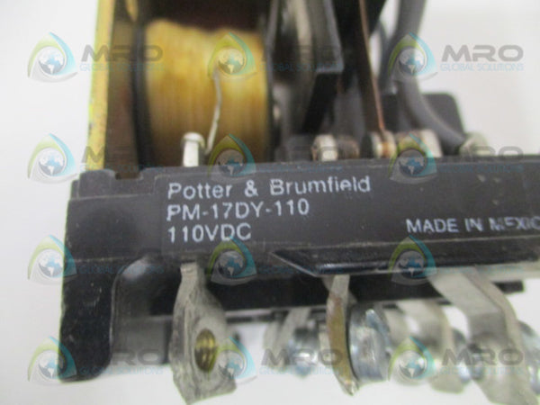 POTTER & BRUMFIELD PM-17DY-110 RELAY 110VDC UNMP