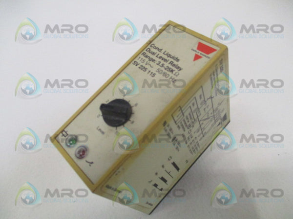 CARLO GAVAZZI SV225115 COND. LIQUIDS DUAL LEVEL RELAY 115V UNMP