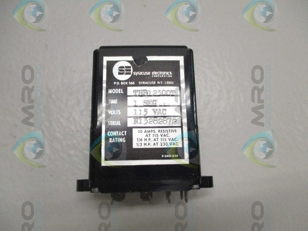 SYRACUSE ELECTRONICS THR12300T TIME DELAY RELAY 1SEC. NSNP