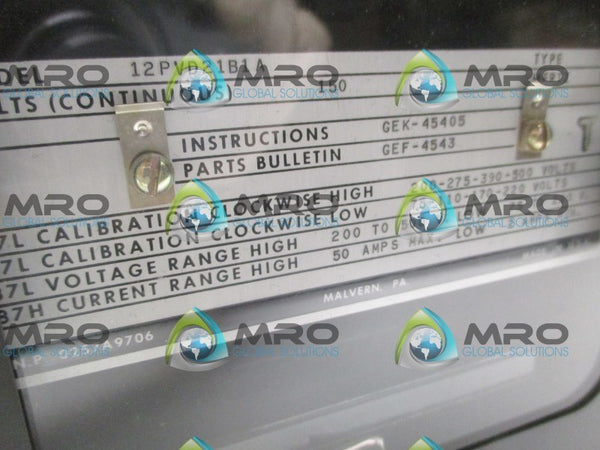 GENERAL ELECTRIC 12PVD21B1A HIGH IMPEDANCE DIFFERENTIAL RELAY NSMP