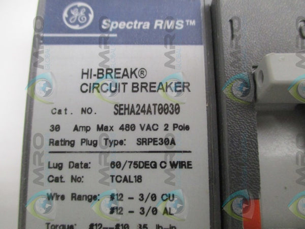 GENERAL ELECTRIC SPECTRA RMS SEHA24AT0030 CIRCUIT BREAKER 30A  NSMP