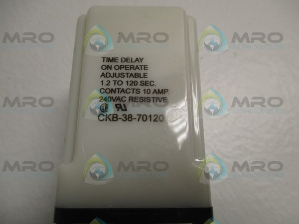 POTTER & BRUMFIELD CKB-38-70120 DELAY RELAY 1.2-120SEC 120/240VAC NSMP
