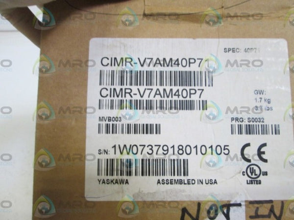 YASKAWA MVB003 CIMR-V7AM40P7 AC DRIVE NSMP