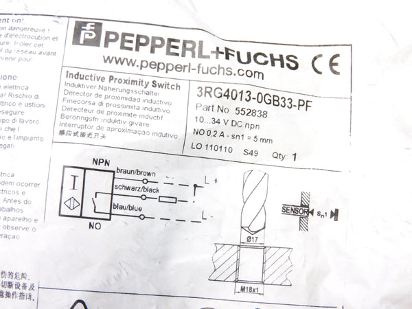 PEPPERL+FUCHS 3RG4013-0GB33-PF 552838 NSMP