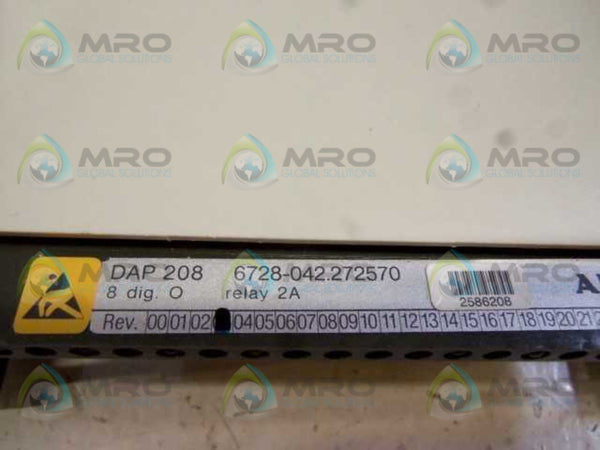 AEG MODICON DAP208 6728-042.272570 DISCRETE OUTPUT RELAY MODULE NSMP