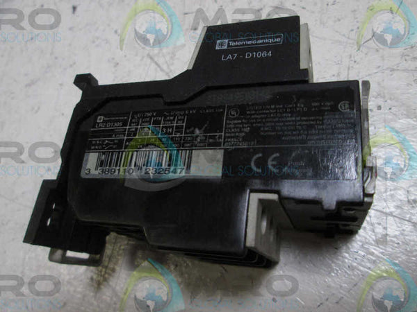 TELEMECANIQUE LR2D1305 RELAY W/ LA7-D1064 RELAY  UNMP