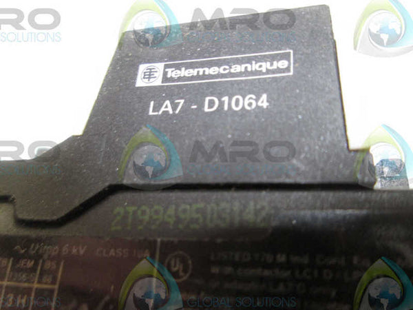 TELEMECANIQUE LR2D1305 RELAY W/ LA7-D1064 RELAY  UNMP