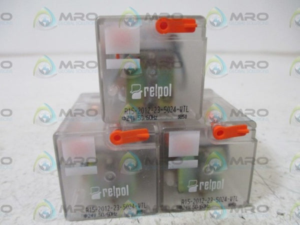 LOT OF 3 RELPOL R15-2012-23-5124-WTL RELAY  UNMP