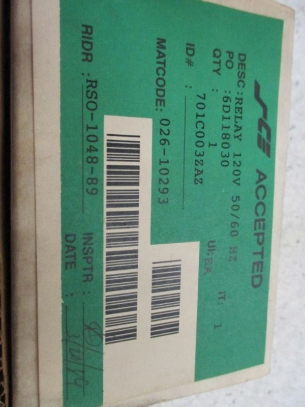 SCE ACCEPTED 701C003ZAZ RELAY NSMP