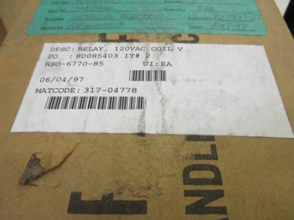SCE ACCEPTED RSO-6770-85 RELAY NSMP