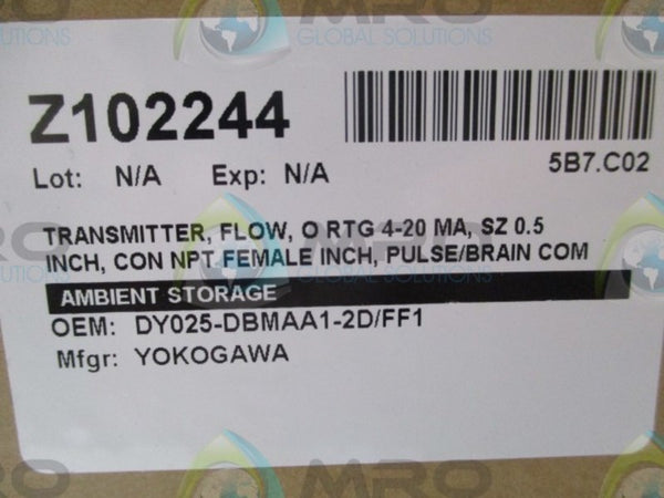 YOKOGAWA DY025-DBMAA1-2D VORTEX FLOWMETER NSMP