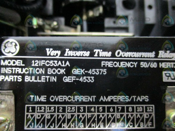 GENERAL ELECTRIC 12IFC53A1A TIME OVERCURRENT RELAY (AS PICTURED) NSMP