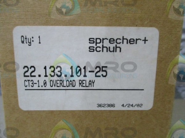 SPRECHER+SCHUH CT3-1.0 OVERLOAD RELAY NSMP