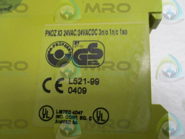 PILZ PNOZX324VAC/24VACDC3N/01N/C1S0 SAFETY RELAY   UNMP