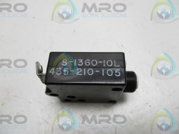 WOOD ELECTRIC 435-210-105 CIRCUIT BREAKER 10A UNMP